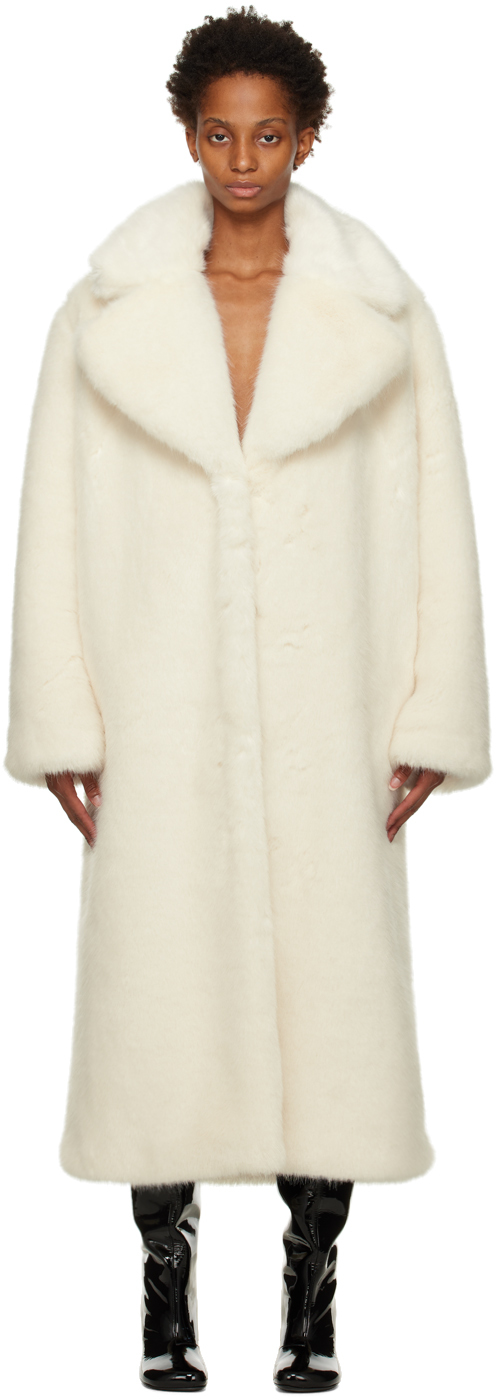 Olēnich: Off-White Hook-Eye Faux-Fur Trench Coat | SSENSE Canada