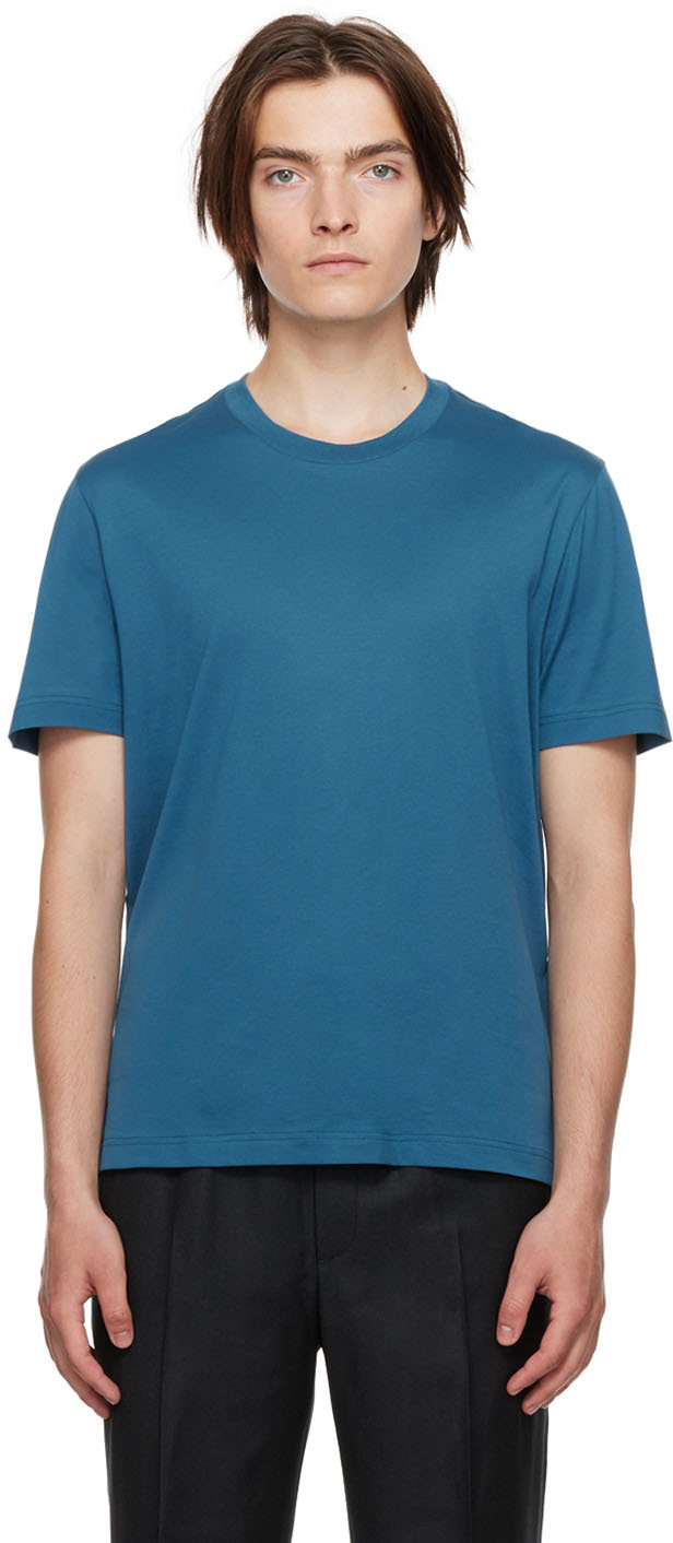 Brioni Blue Cotton T-Shirt