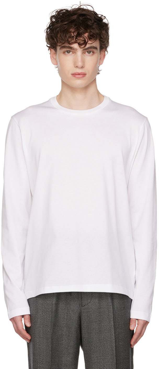 White Cotton Long Sleeve T-Shirt Ssense Uomo Abbigliamento Top e t-shirt Top 