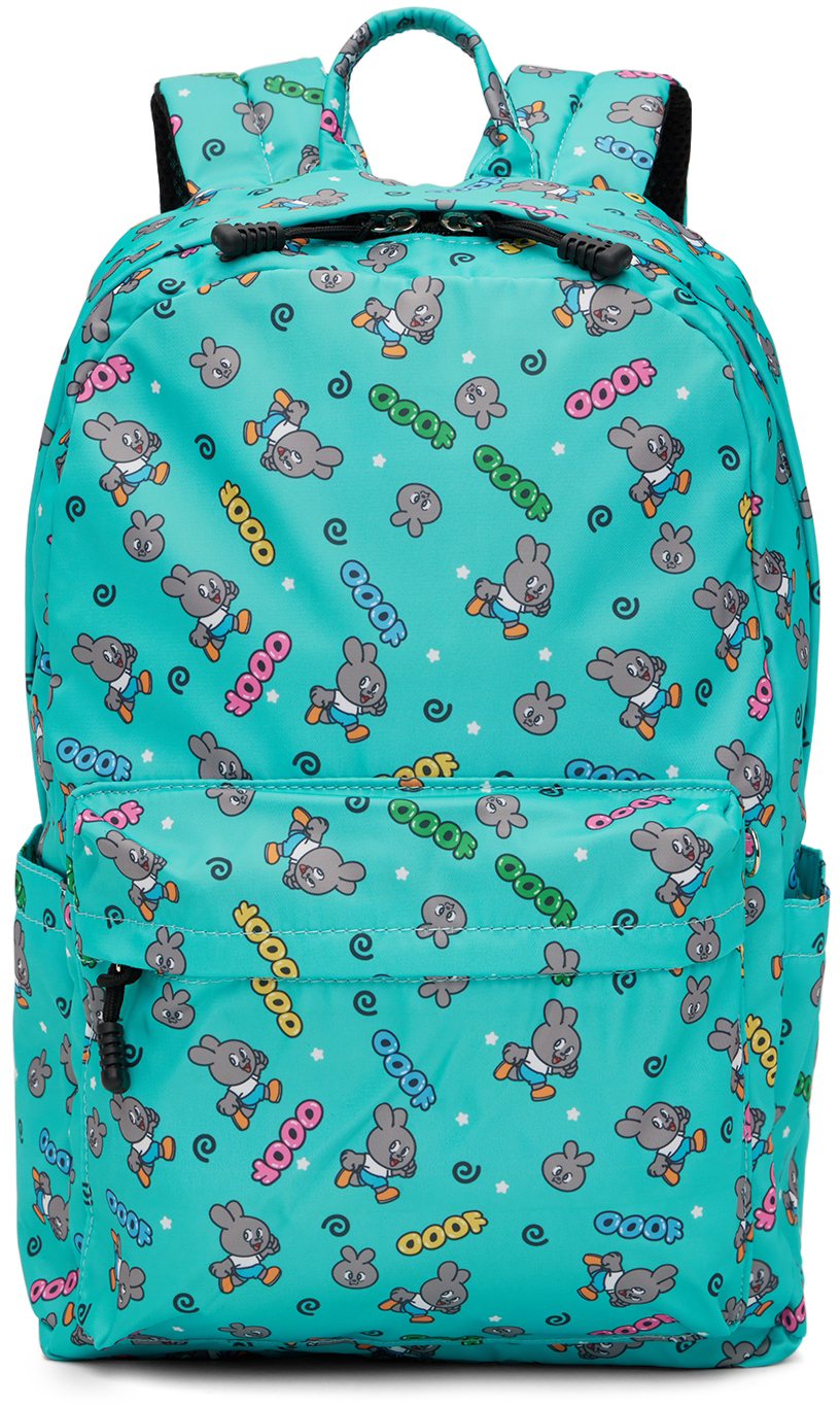 Ssense Accessori Borse Zaini Kids Navy Curved Logo Backpack 