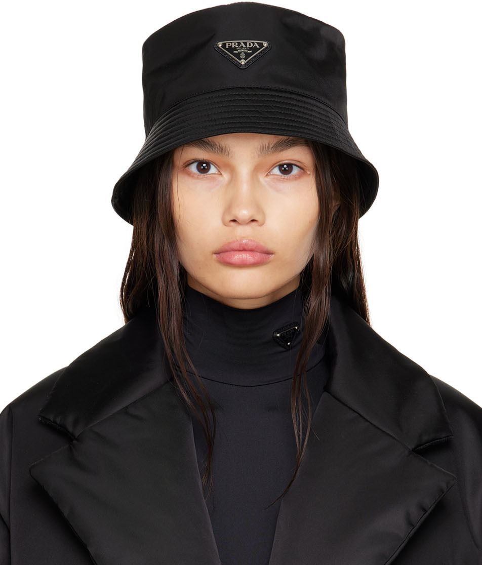 Black Re-Nylon Bucket Hat by Prada on Sale
