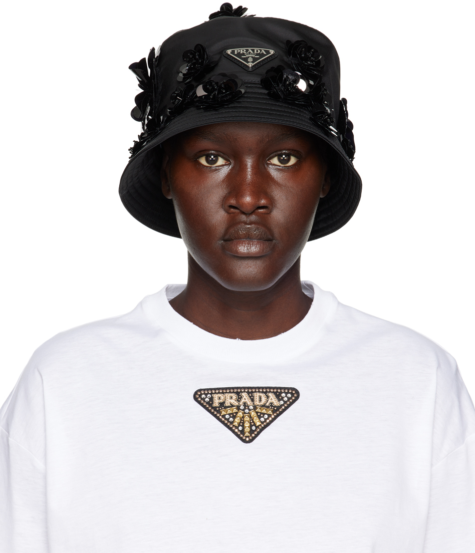 Black Re-Nylon Bucket Hat by Prada on Sale