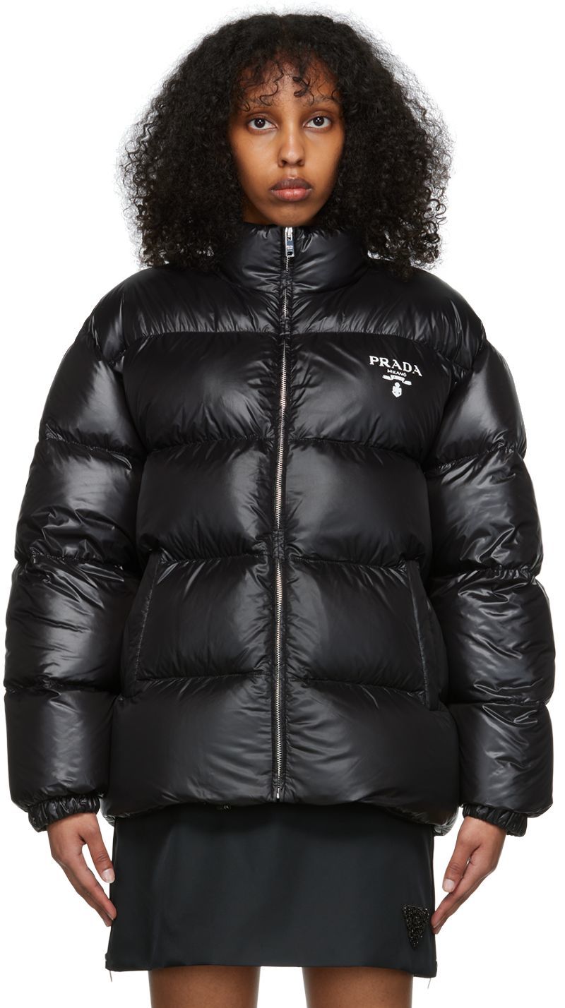 Prada: Black Nylon Down Jacket | SSENSE Canada