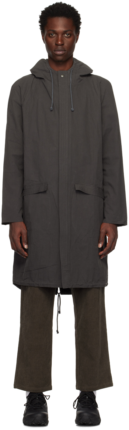 Satta Gray Fishtail Coat In Charcoal