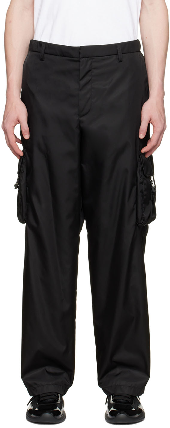 Black Re-Nylon Cargo Pants by Prada on Sale