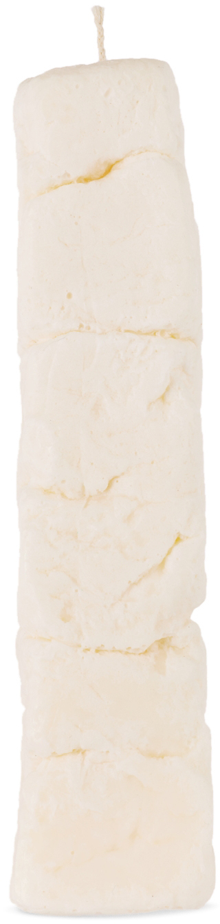 Satta White Tall Rock Candle In N/a
