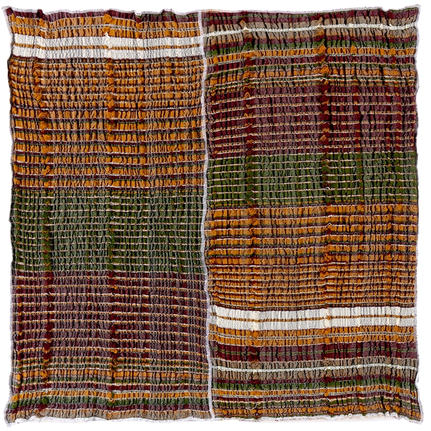 Luna Del Pinal Multicolor Mixed Lines Floor Cushion Cover In Yam