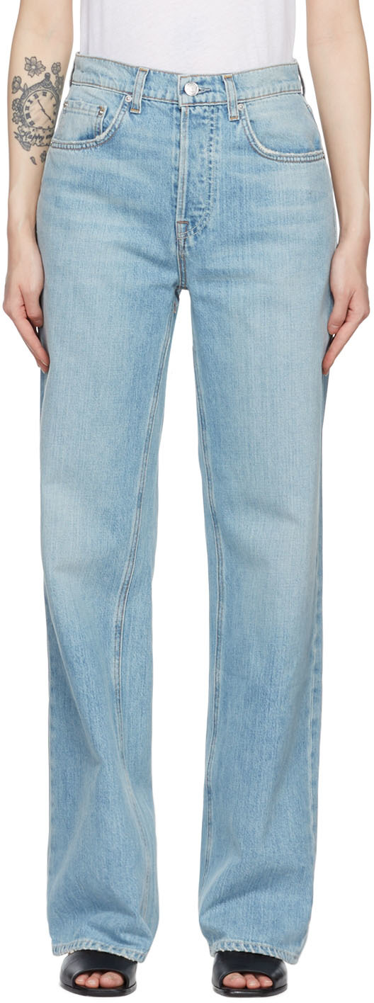 Grlfrnd: Blue Brooklyn Jeans | SSENSE