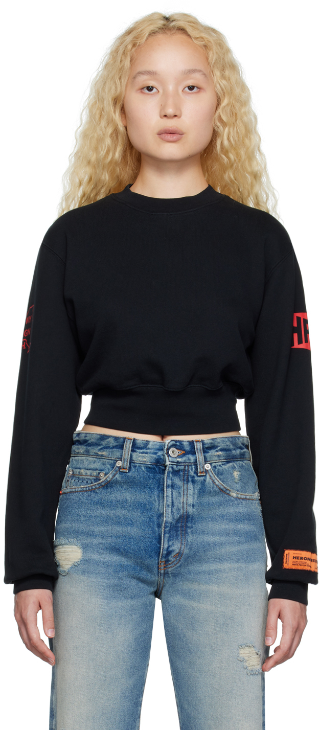 Heron Preston Black Authority Cropped Sweatshirt
