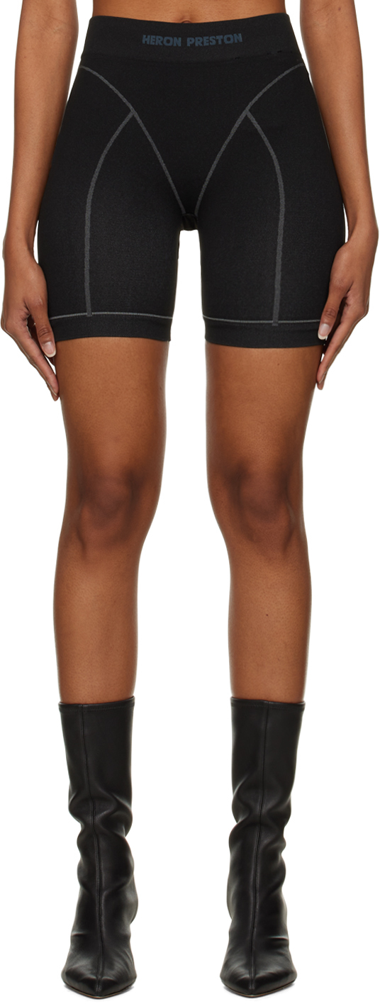 Black Seamless Sport Shorts