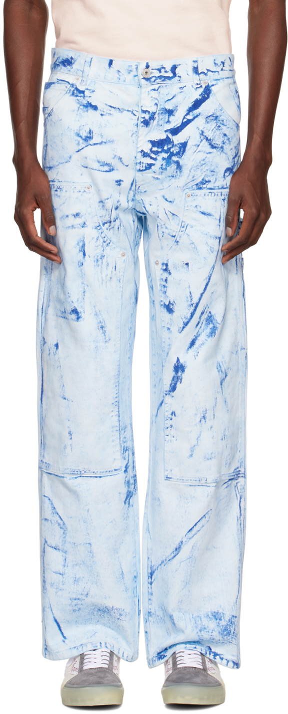 Heron Preston Blue Dyed Jeans In Blue No Co