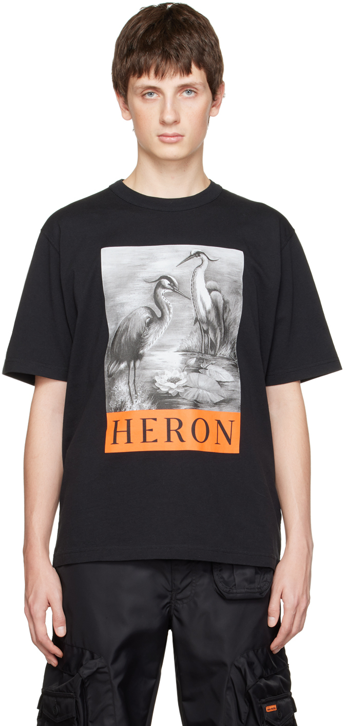 Black Graphic T-Shirt by Heron Preston on Sale