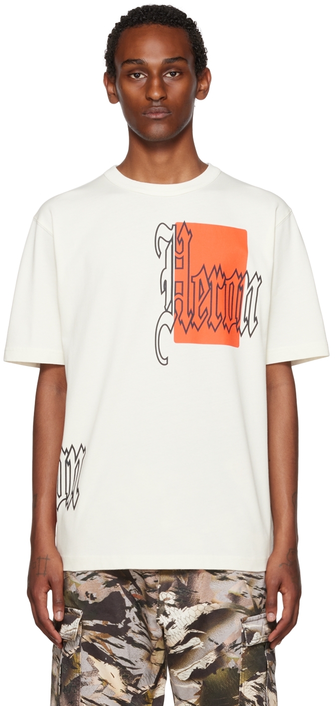 Heron Preston Off-White Gothic Color Blocks T-Shirt