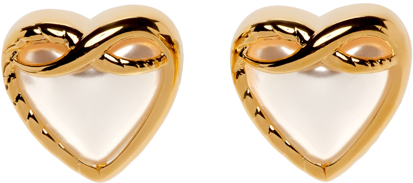 S S.IL Gold Everyday Heart Earrings