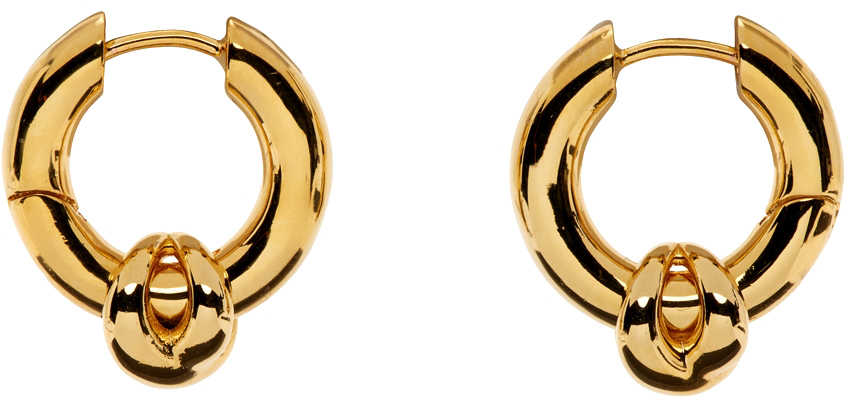 S S.IL Gold Small Hinged Hoop Earrings