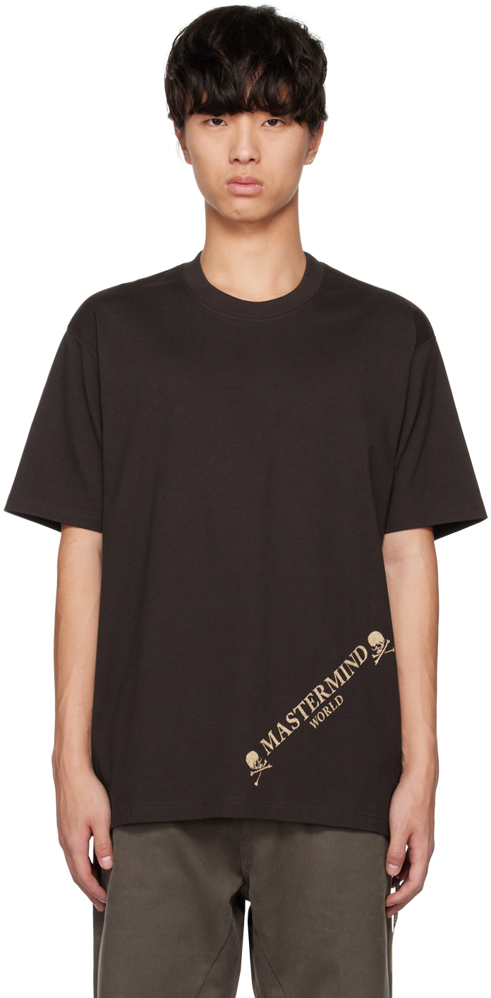 mastermind WORLD: Black Printed T-Shirt | SSENSE