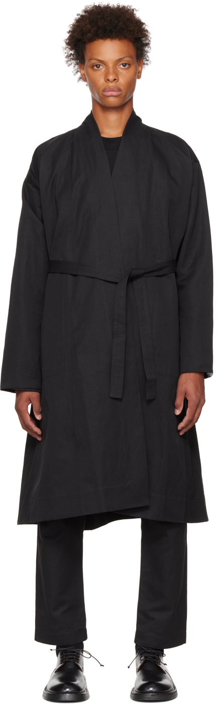 Jan-jan Van Essche Black Kimono #12 Cardigan In Black Cotton