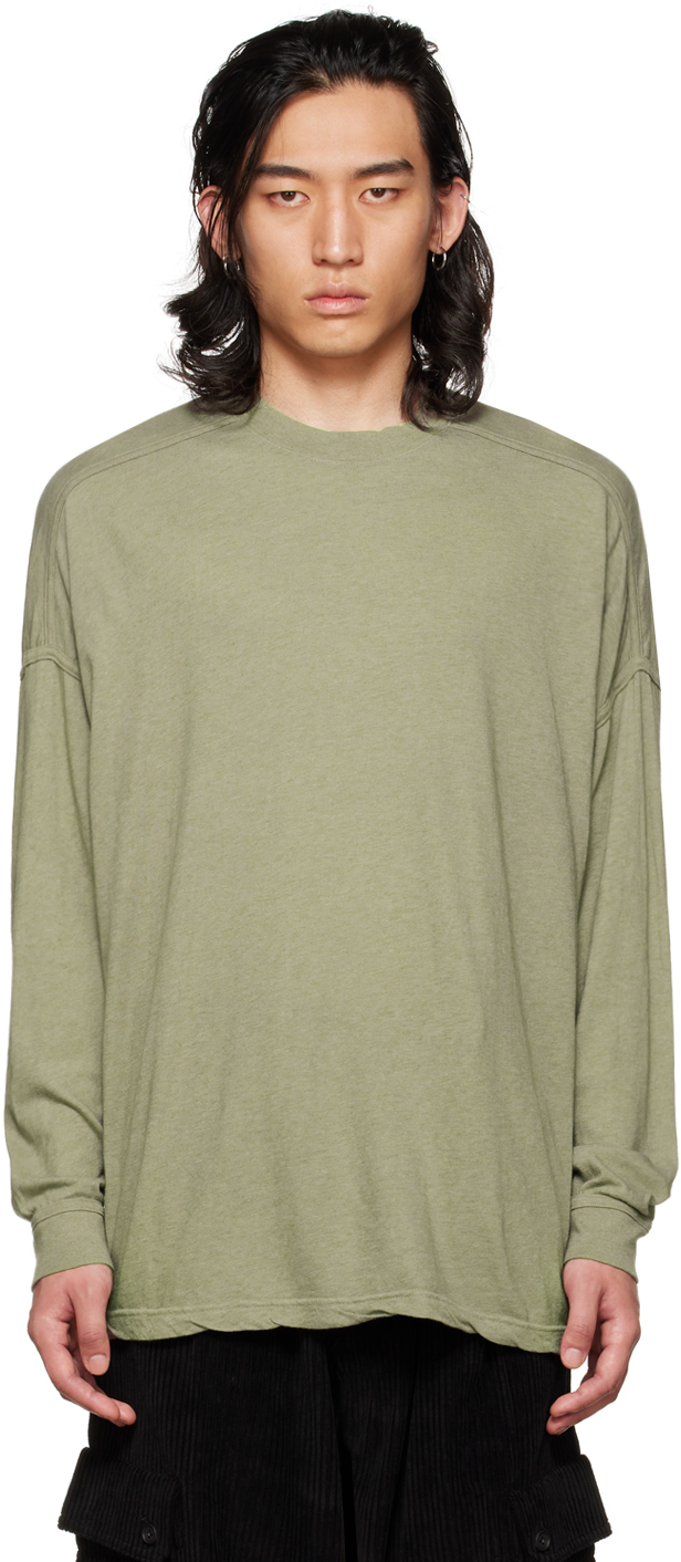 Jan-Jan Van Essche Khaki O-Project Dropped Shoulder Long Sleeve T-Shirt
