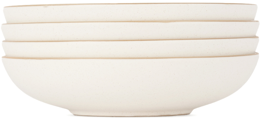 Lineage Ceramics White Shallow Serving Bowl, 4 Pcs In Marshmallow White