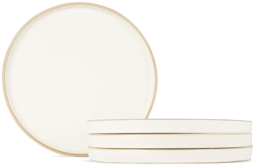 Lineage Ceramics White Entrée Plate, 4 Pcs In Marshmallow White