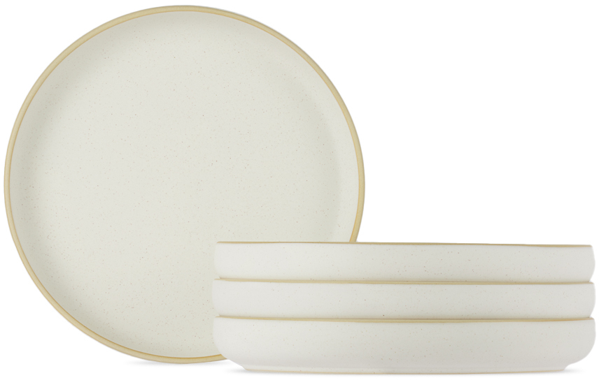 White Deep Dinner Plate, 4 pcs by Lineage Ceramics SSENSE UK