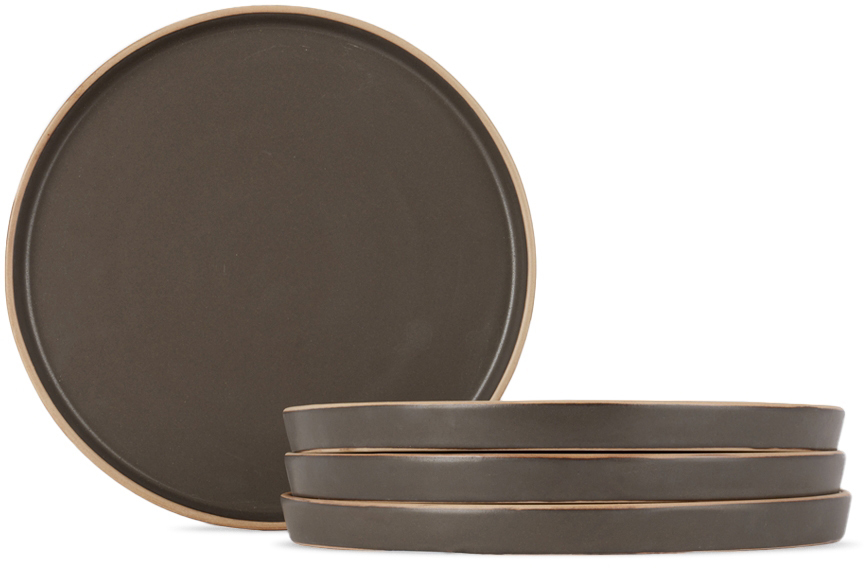 Lineage Ceramics Black Entrée Plate, 4 Pcs In Blackberry