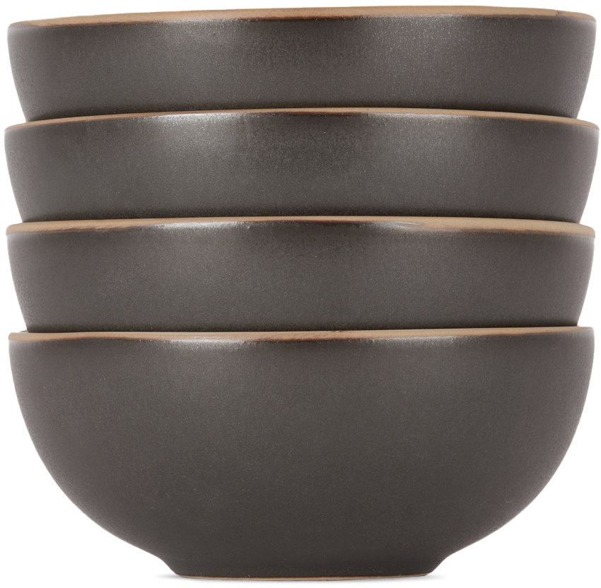 Lineage Ceramics Black Cereal Bowl, 4 Pcs In Blackberry