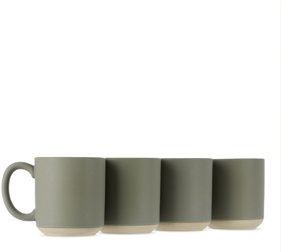 Lineage Ceramics Gray Big Mug, 4 Pcs In Aqua Grey