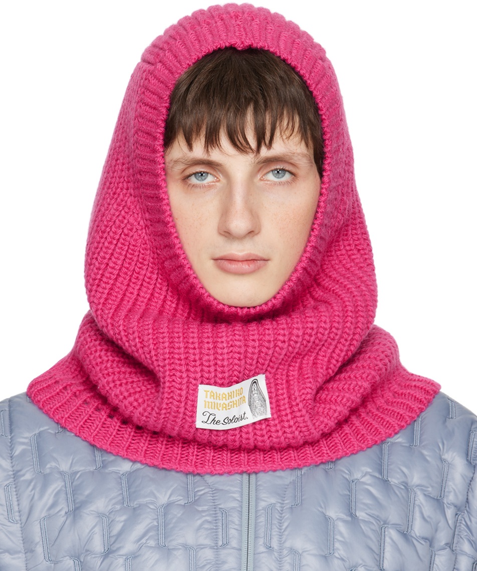 Pink Aran Pattern Balaclava