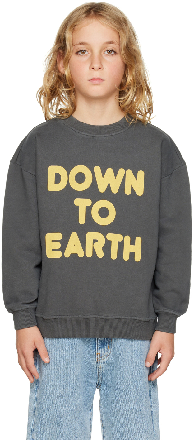 Maed For Mini Kids Gray 'down To Earth' Sweatshirt In Dark Grey