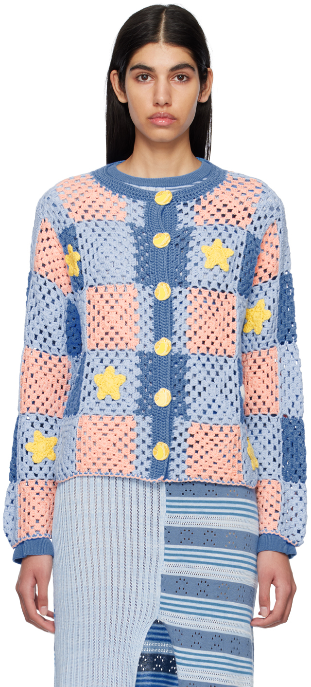 Helmstedt Blue & Pink Aninu Cardigan In Blue Pink