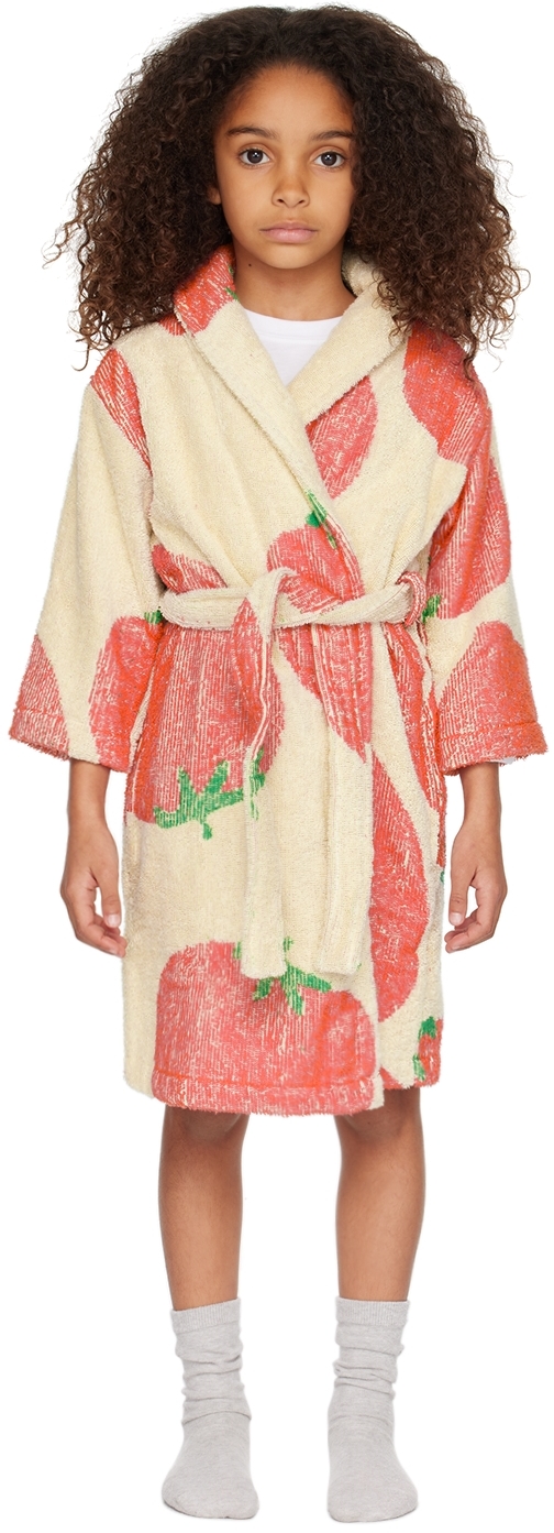 Helmstedt Kids Off-white Strawberry Dressing Gown In Multi