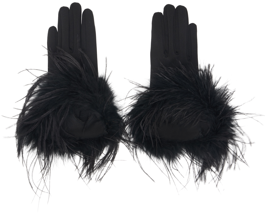 Black Feather Gloves