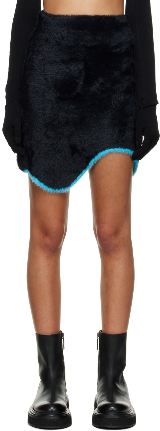 PH5 Black Venus Faux-Fur Miniskirt