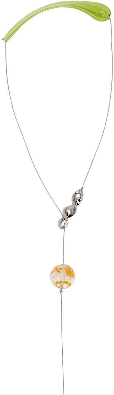 Kiko Kostadinov Silver & Green Marble Necklace