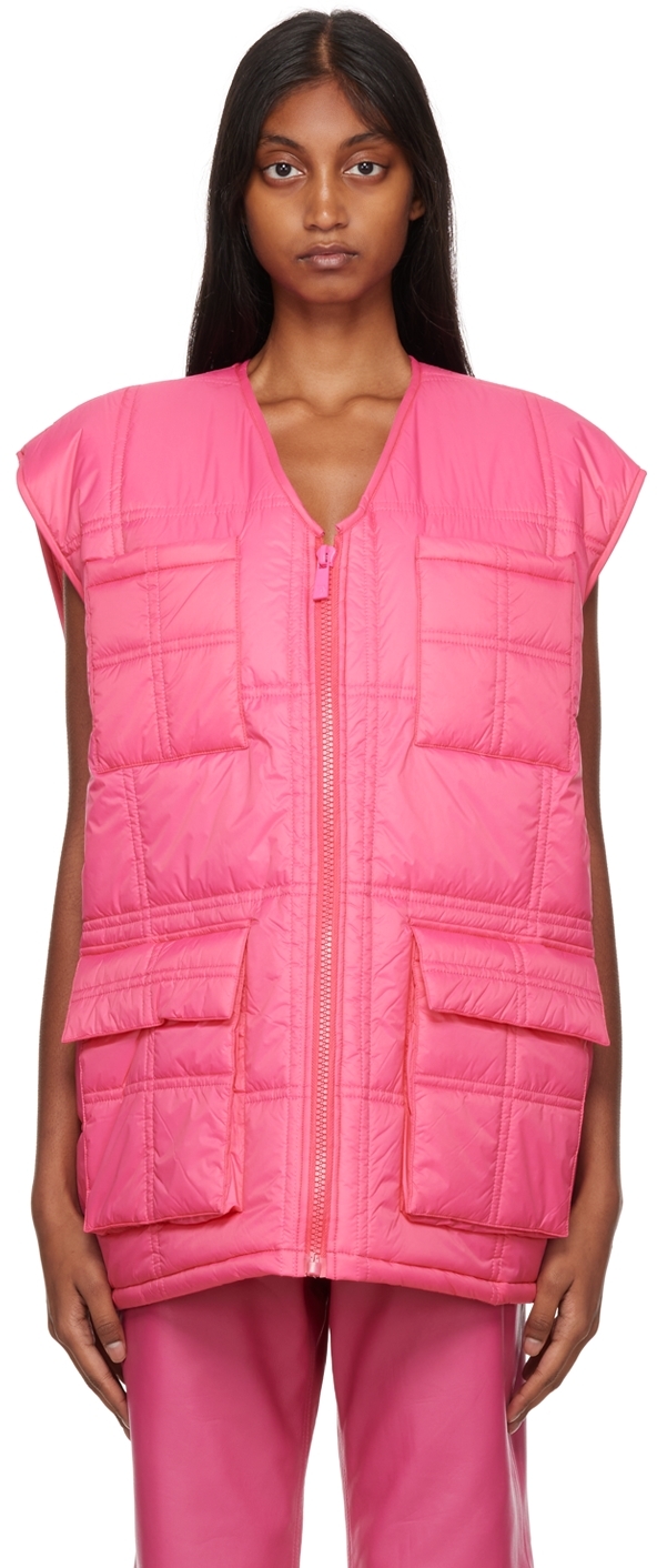Shop Remain Birger Christensen Pink Ansof Vest In 17-2036 Magenta