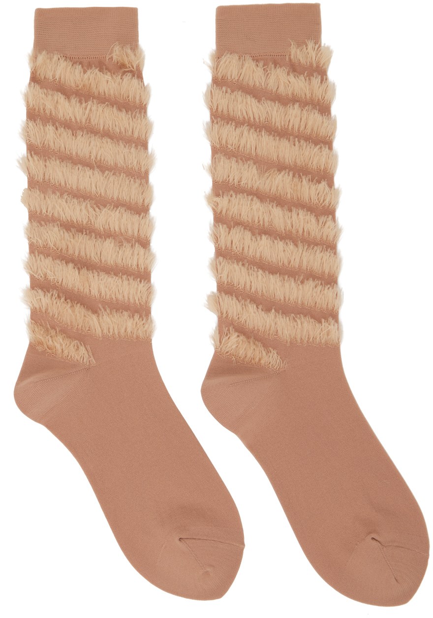 Kiko Kostadinov Pink Spiral Trim Socks