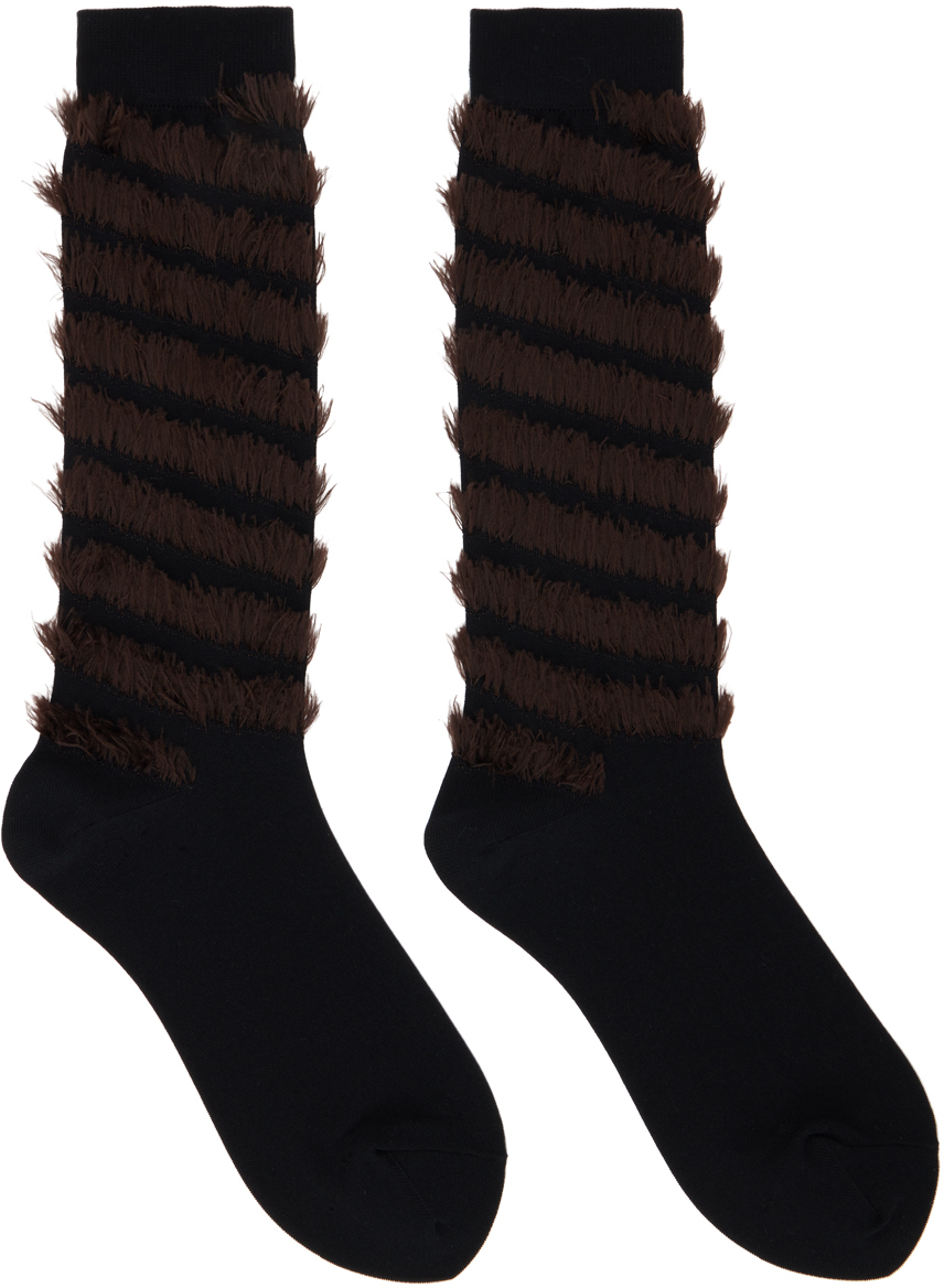 Kiko Kostadinov Black Spiral Trim Socks