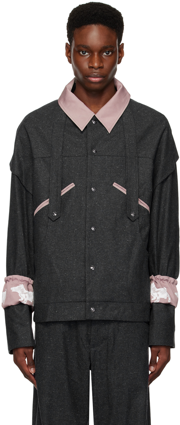 Gray & Beige Xolo Jacket by Kiko Kostadinov on Sale
