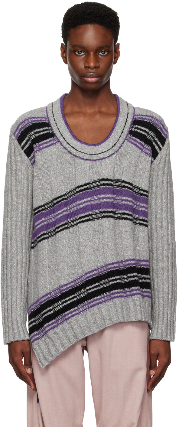 Gray & Purple Brutus Sweater