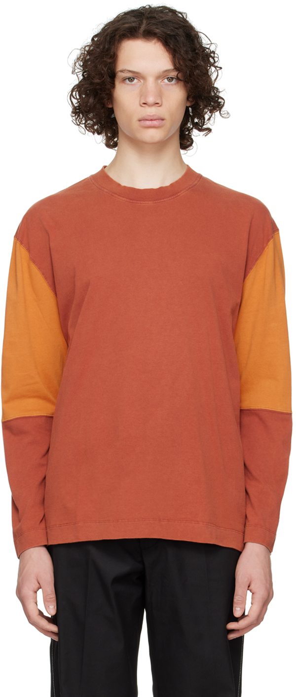 Ssense Uomo Abbigliamento Top e t-shirt Top Orange Cotton Long Sleeve T-Shirt 