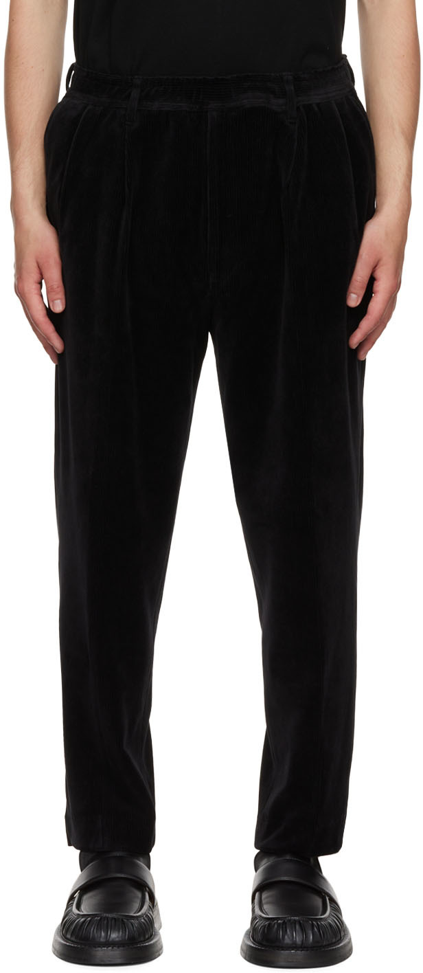 N.Hoolywood: Black Easy Wide Trousers | SSENSE