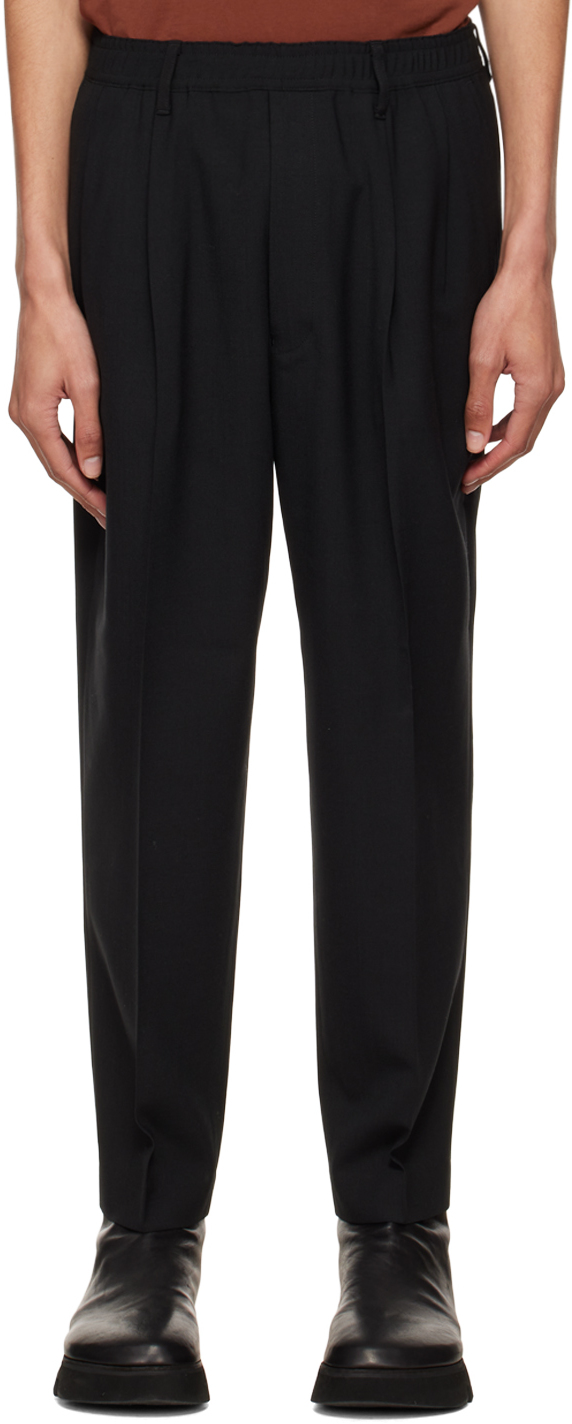 Black Creased Trousers by NHoolywood on Sale