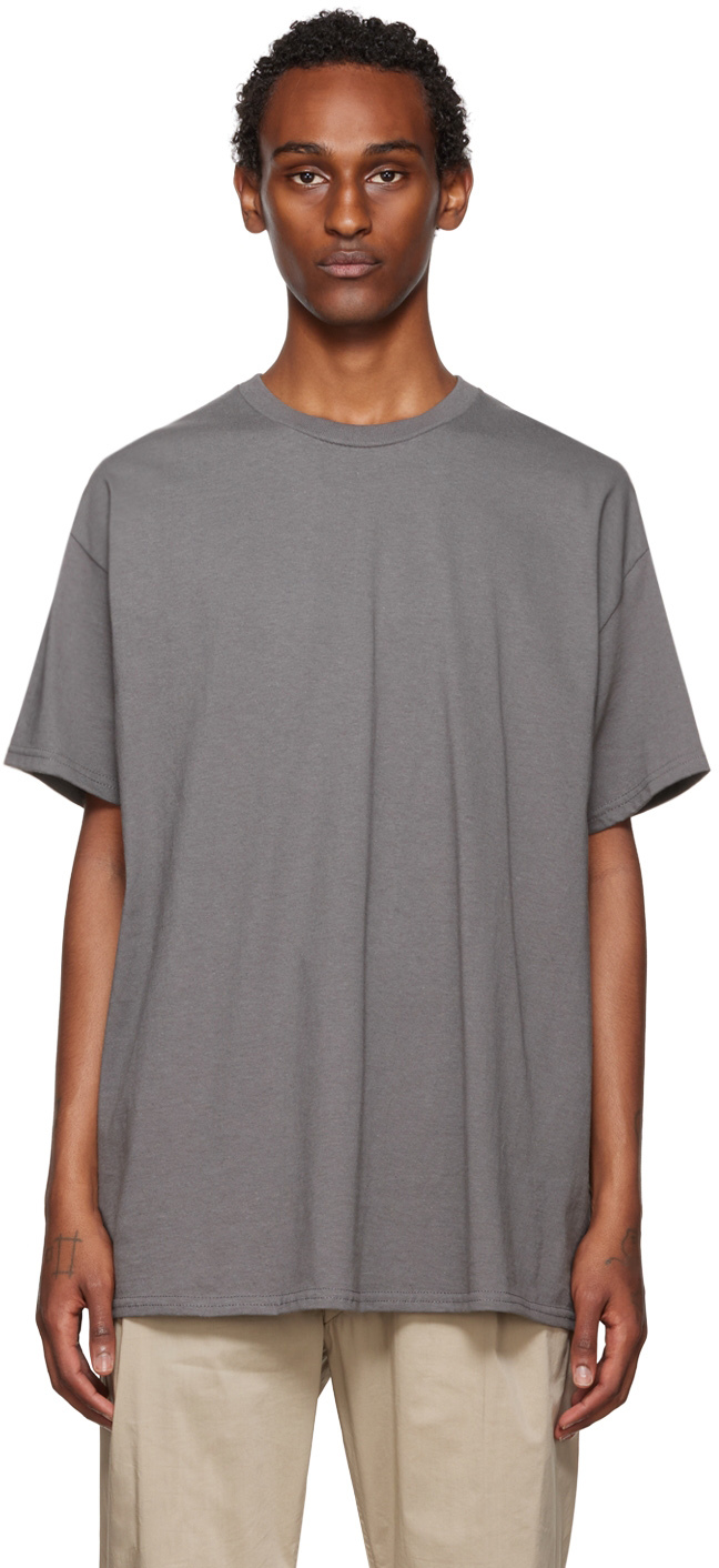 N.Hoolywood: Gray Patch T-Shirt | SSENSE Canada