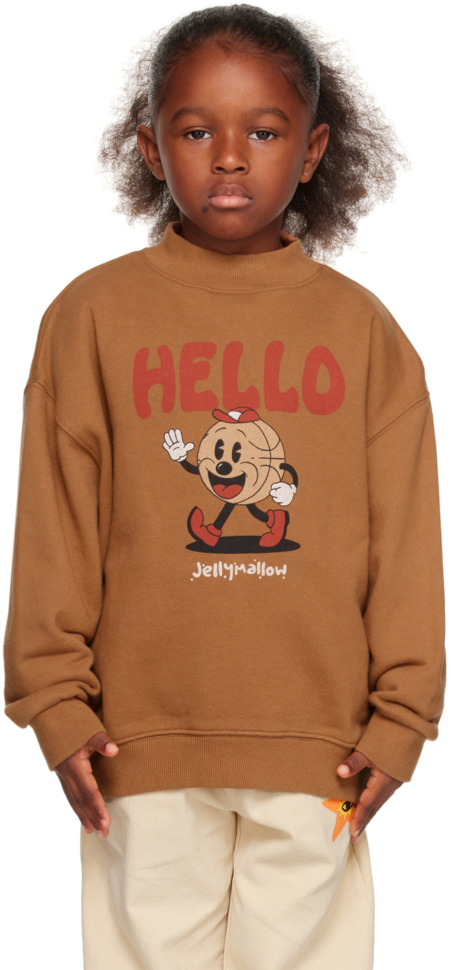 Jellymallow Kids Brown 'hello' Sweatshirt