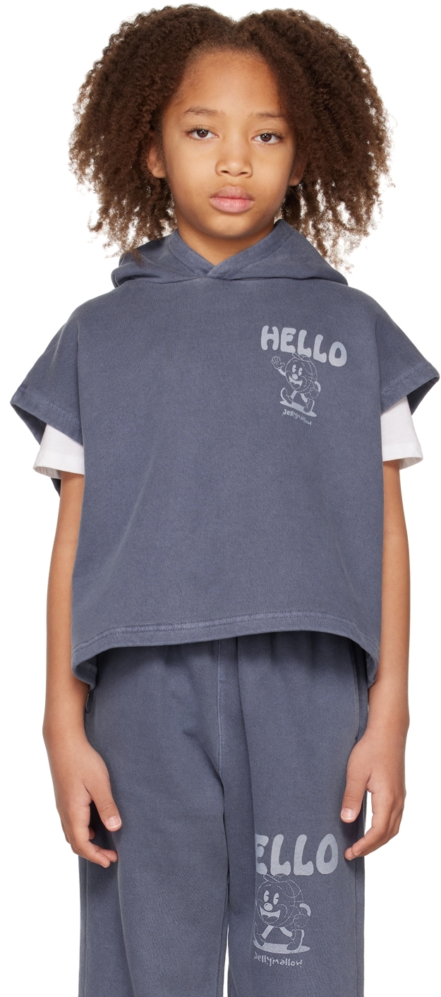 Kids Navy 'Hello' Vest by Jellymallow on Sale