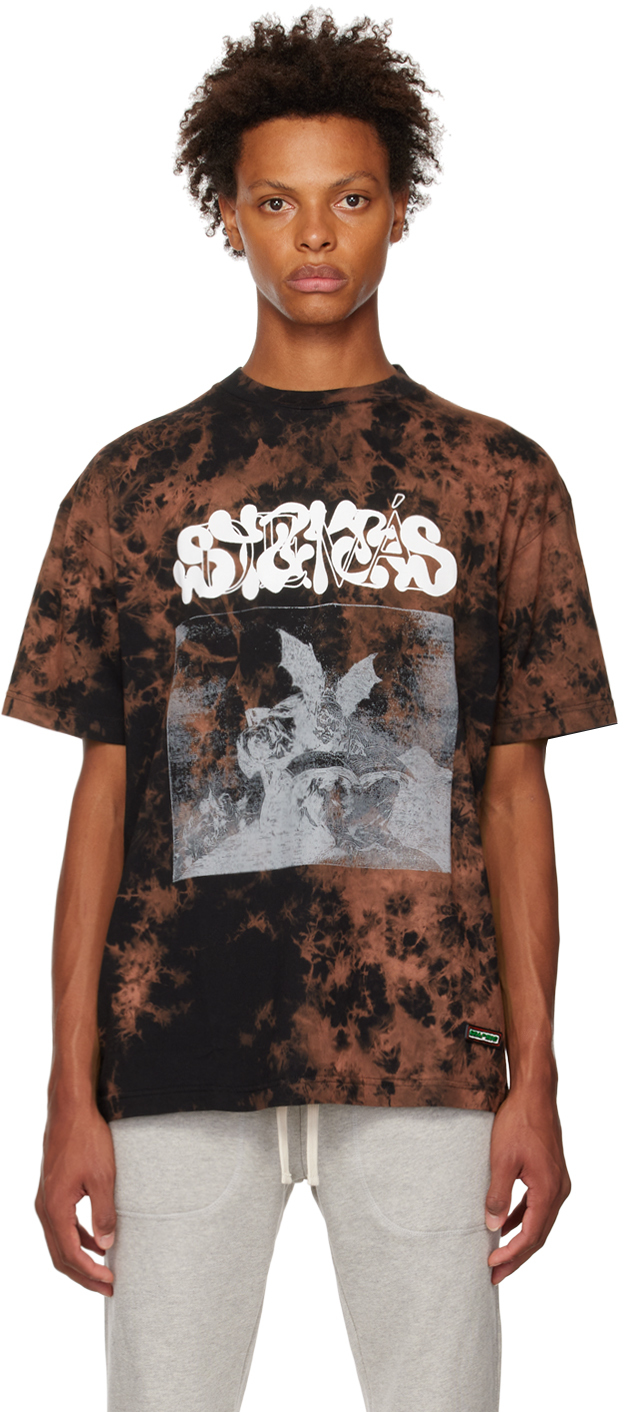 Black Bleached T-Shirt by DEVÁ STATES on Sale