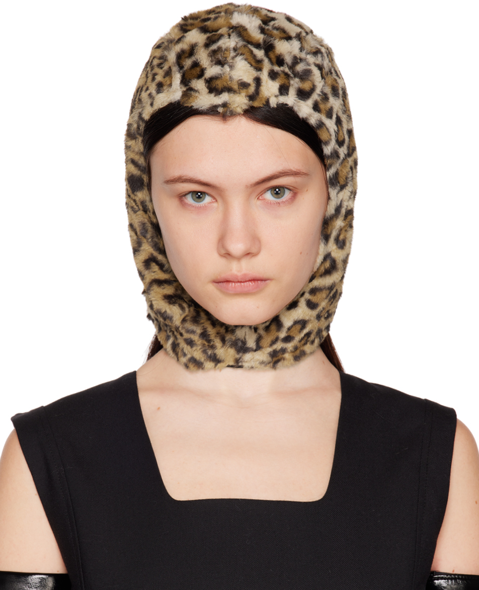 Vaquera Leopard-print Hooded Hat In Neutrals