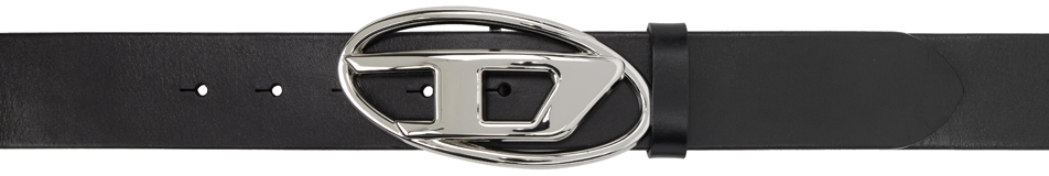DIESEL Logo-lettering Leather Belt in Black