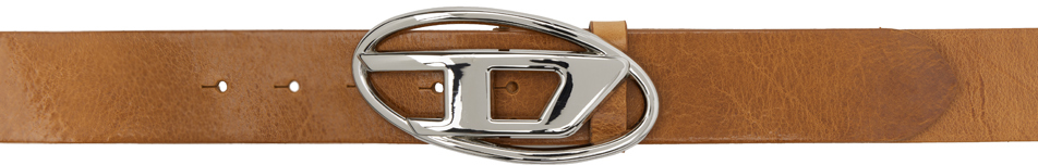 DIESEL B-1DR, Brown Men's Leather Belt